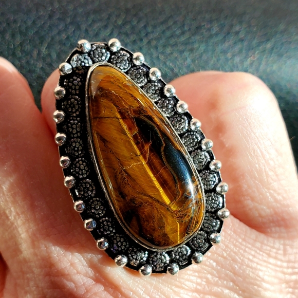 New Tiger Eye 925 Silver Ring. - Picture 1 of 15